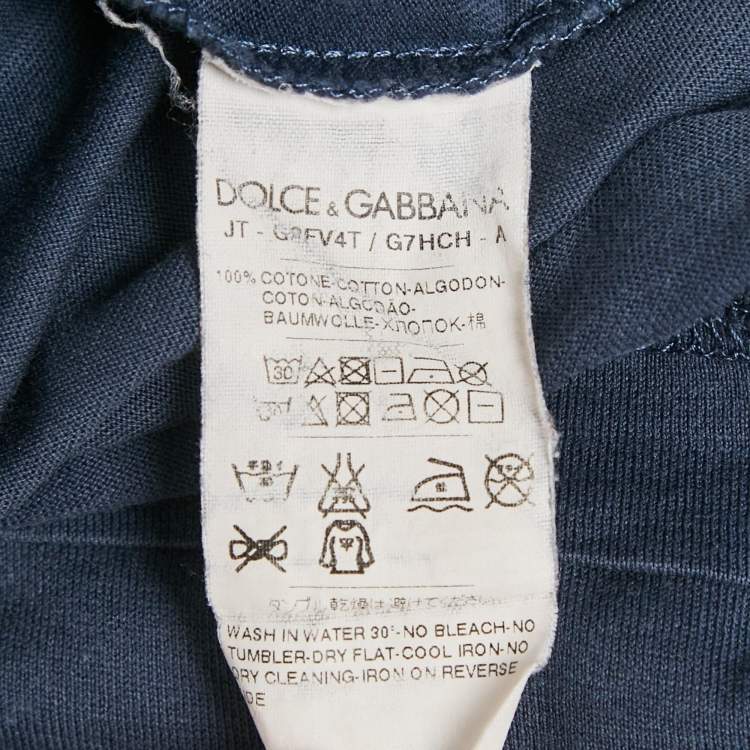 Pre Owned Dolce & Gabbana Blue Jersey Crew Neck T-Shirt L
