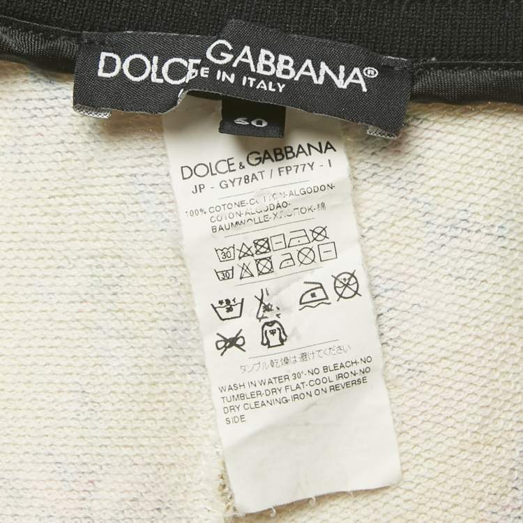 Pre Owned Dolce & Gabbana Green Floral Print Cotton Sweatpants L