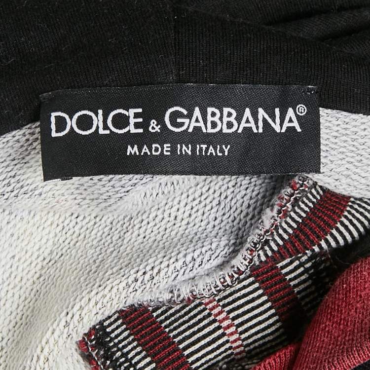 Pre Owned Dolce & Gabbana Black Crown Print Cotton Hoodie XXL