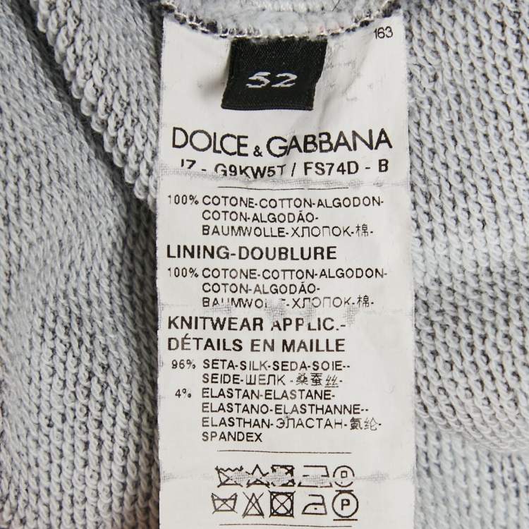 Pre Owned Dolce & Gabbana Black Crown Print Cotton Hoodie XXL