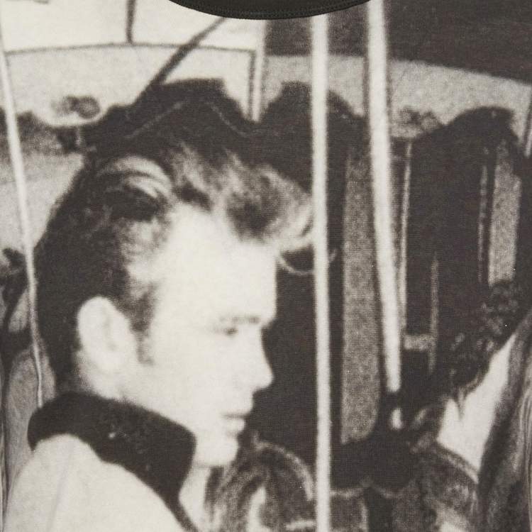 Pre Owned Dolce & Gabbana Black Graphic Print Cotton T-Shirt L