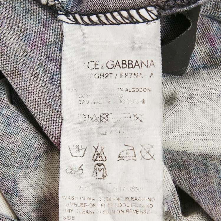 Pre Owned Dolce & Gabbana Black Graphic Print Cotton T-Shirt L