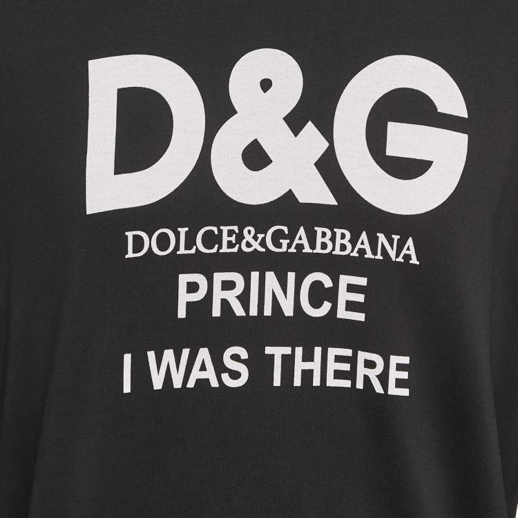 Pre Owned Dolce & Gabbana Black Logo Print Cotton Knit Sweatshirt L