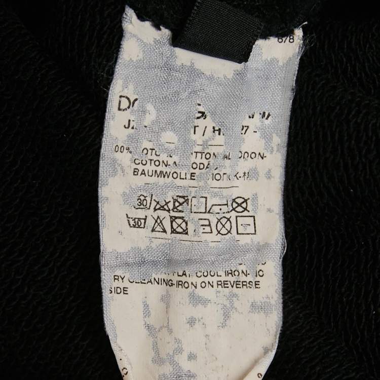 Pre Owned Dolce & Gabbana Black Logo Print Cotton Knit Sweatshirt L