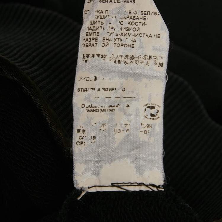 Pre Owned Dolce & Gabbana Black Logo Print Cotton Knit Sweatshirt L