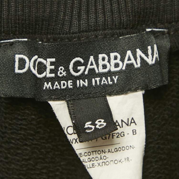 Pre Owned Dolce & Gabbana Black Cotton Logo Plaque Detail Jogger 4XL 