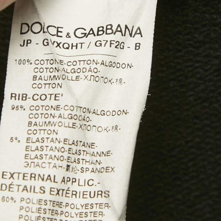 Pre Owned Dolce & Gabbana Black Cotton Logo Plaque Detail Jogger 4XL 