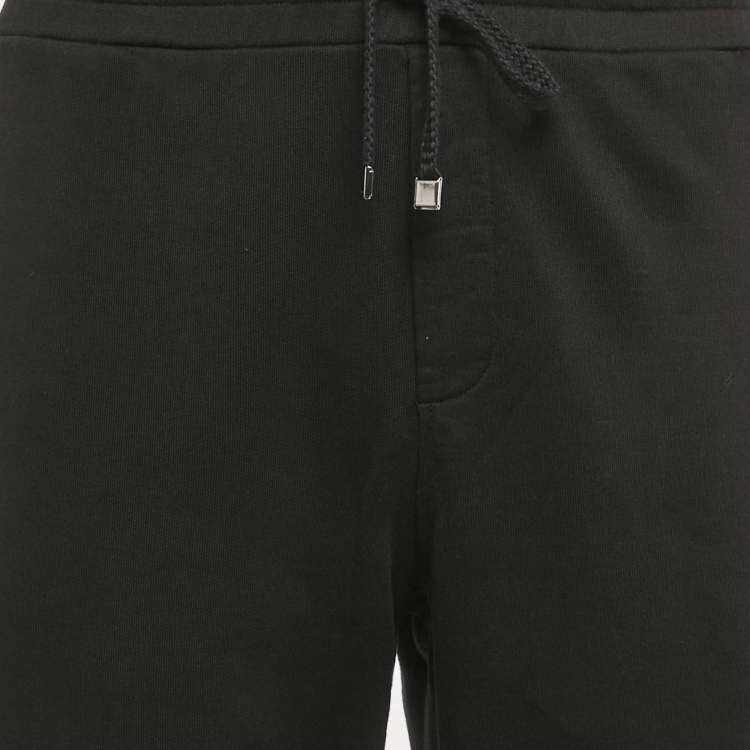 Pre Owned Dolce & Gabbana Black Cotton Drawstring Sweatpants XXL