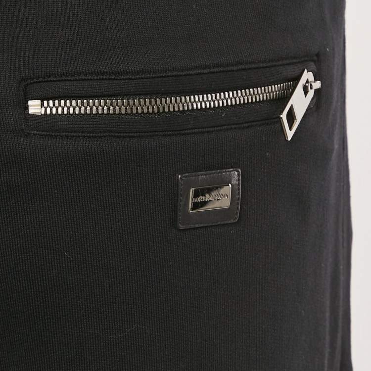 Pre Owned Dolce & Gabbana Black Cotton Drawstring Sweatpants XXL