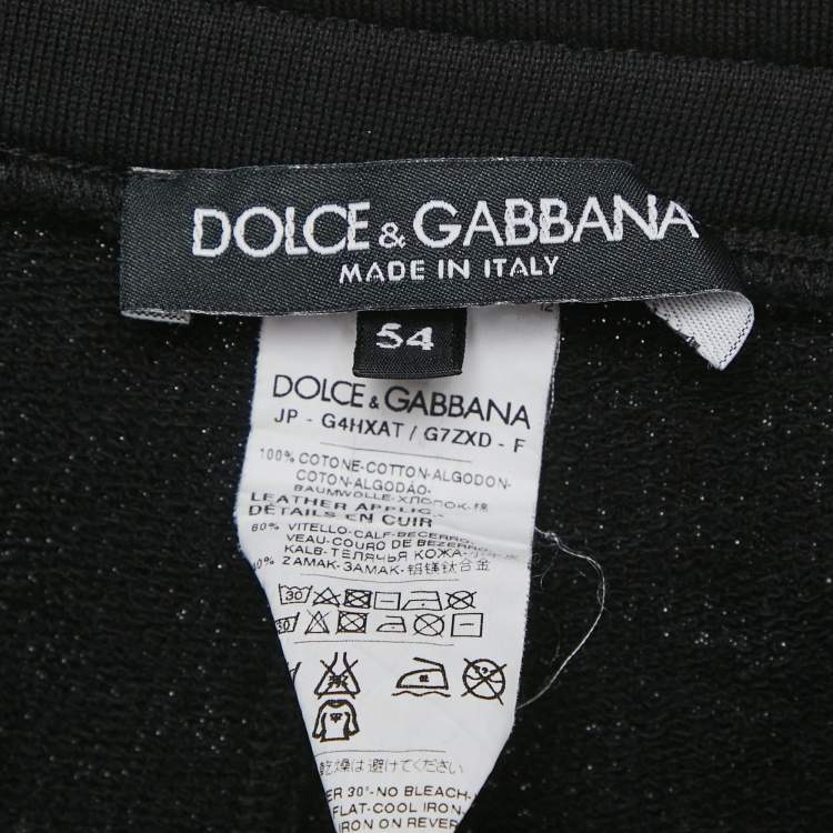 Pre Owned Dolce & Gabbana Black Cotton Drawstring Sweatpants XXL