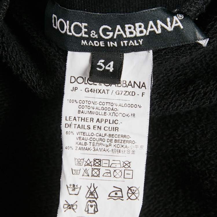 Pre Owned Dolce & Gabbana Black Cotton Drawstring Sweatpants XXL