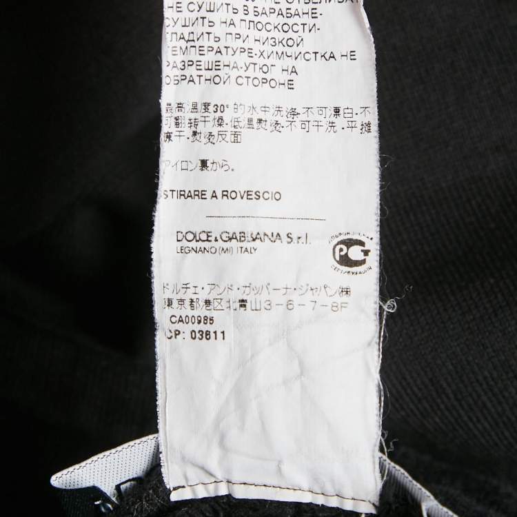 Pre Owned Dolce & Gabbana Black Cotton Drawstring Sweatpants XXL