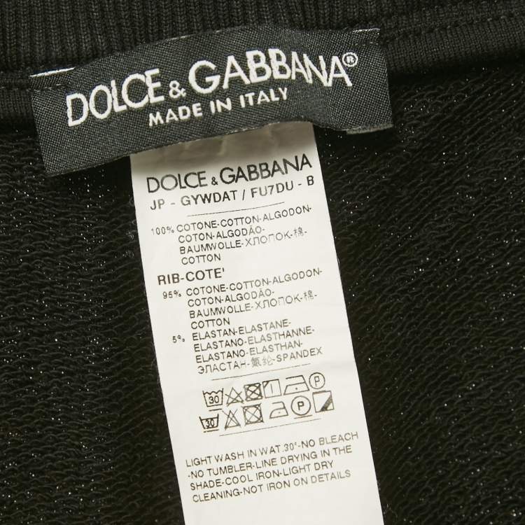 Pre Owned Dolce & Gabbana Black Cotton Logo Plaque Sweatpants 4XL