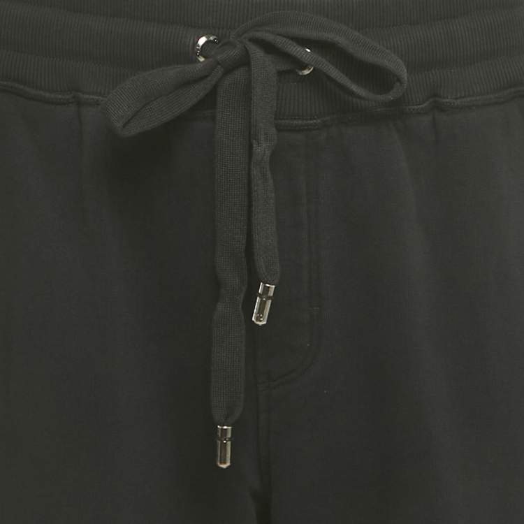 Pre Owned Dolce & Gabbana Black Cotton Knit Jogger Pants 4XL