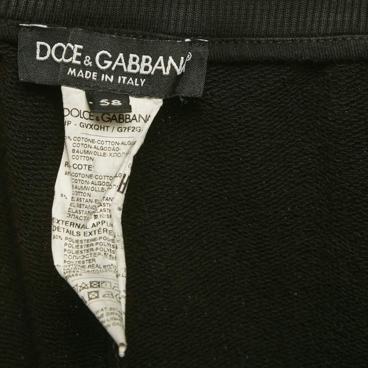 Pre Owned Dolce & Gabbana Black Cotton Knit Jogger Pants 4XL