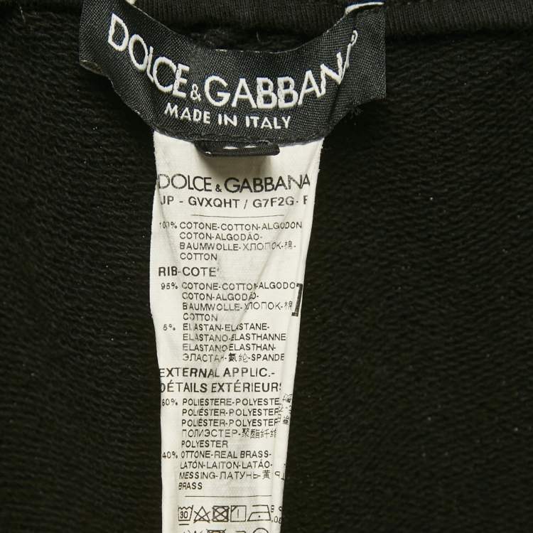 Pre Owned Dolce & Gabbana Black Cotton Knit Jogger Pants 4XL