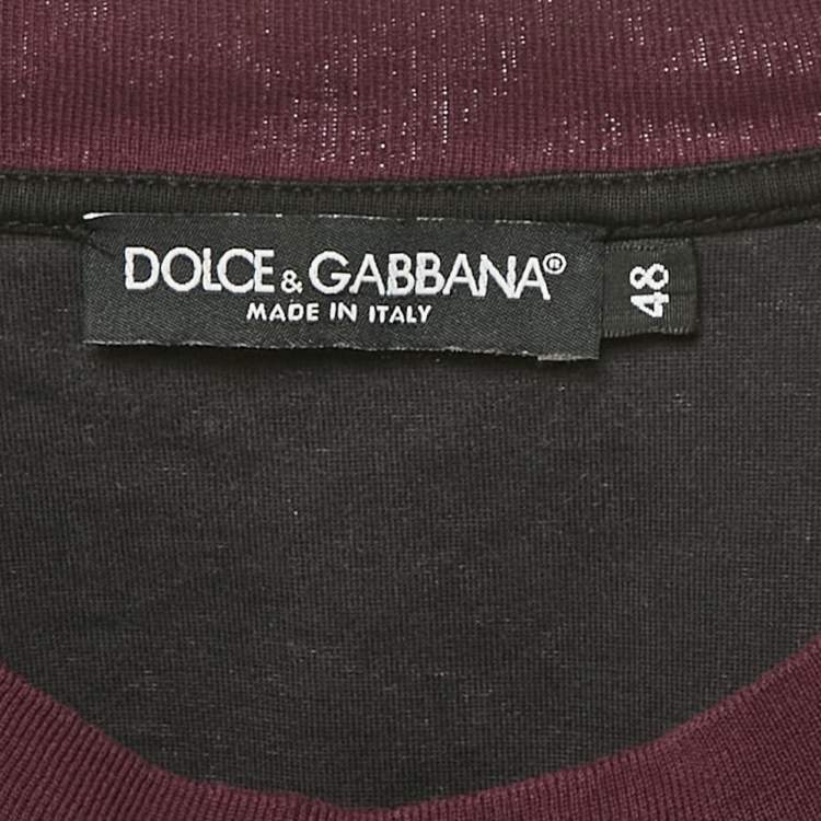 Pre Owned Dolce & Gabbana Black Floral Print Jersey T-Shirt M