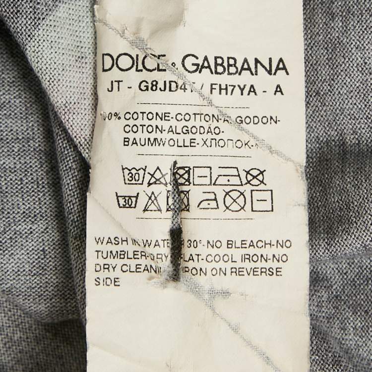 Pre Owned Dolce & Gabbana Black Floral Print Jersey T-Shirt M