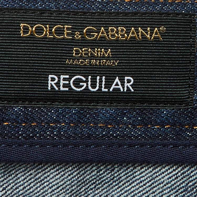 Pre Owned Dolce & Gabbana Blue Denim Regular Fit Pants M