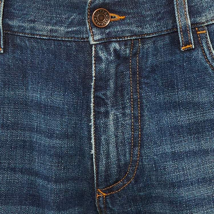 Pre Owned Dolce & Gabbana Blue Denim Regular Fit Pants M