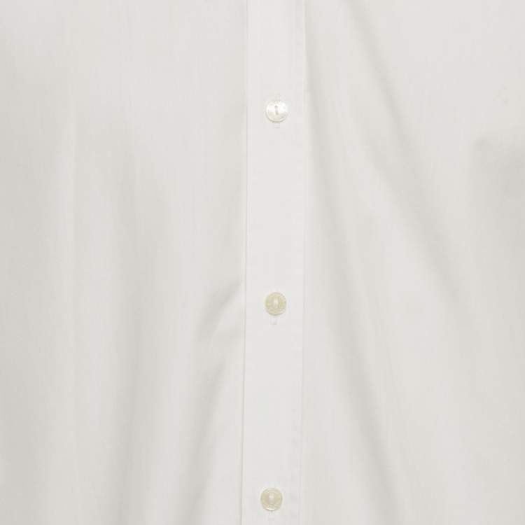 Pre Owned Dolce & Gabbana Gold White Cotton Long Sleeve Shirt XL