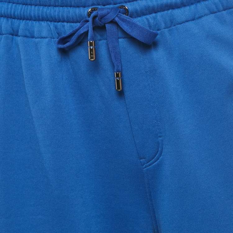 Pre Owned Dolce & Gabbana Blue Cotton Logo Embroidered Shorts XL