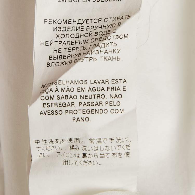 Pre Owned Dolce & Gabbana White Logo Print Jersey Crewneck T-Shirt S