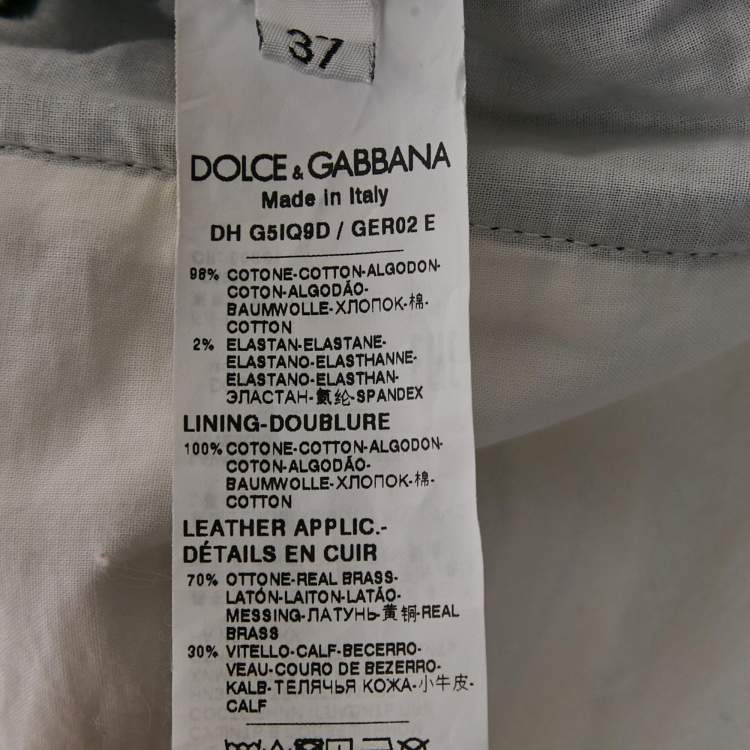 Pre Owned Dolce & Gabbana Blue Denim Patch Work Oversized Shirt S