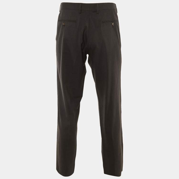 Pre Owned Dolce & Gabbana Grey Wool Trousers XL 