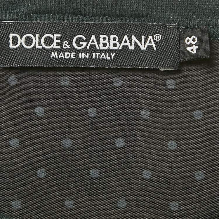 Pre Owned Dolce & Gabbana Grey Printed Cotton Crewneck T-Shirt M