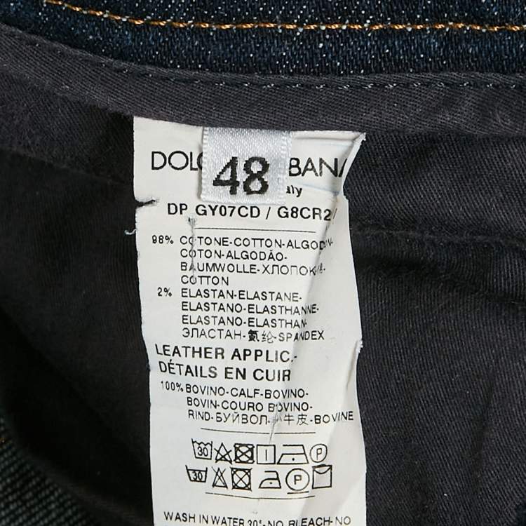 Pre Owned Dolce & Gabbana Navy Blue Denim Slim  Fit Jeans M/Waist 35"