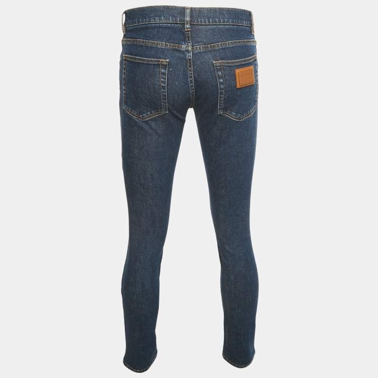 Pre Owned Dolce & Gabbana Blue Denim Slim Fit Pants S/Waist 30"
