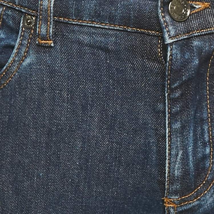 Pre Owned Dolce & Gabbana Blue Denim Slim Fit Pants S/Waist 30"