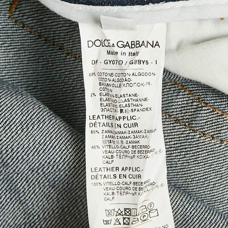 Pre Owned Dolce & Gabbana Blue Denim Skinny Fit Jeans M/Waist 32"