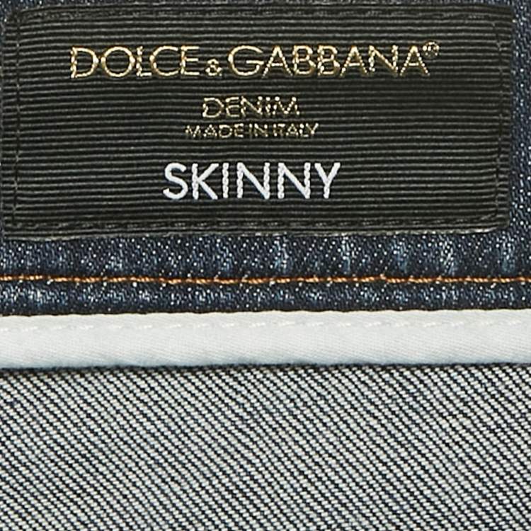 Pre Owned Dolce & Gabbana Blue Denim Skinny Fit Jeans M/Waist 32"