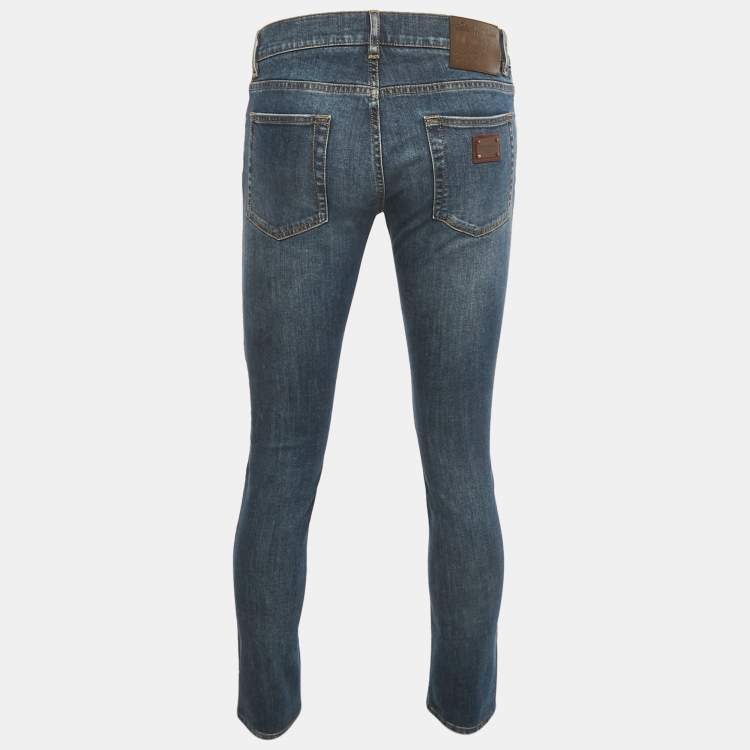 Pre Owned Dolce & Gabbana Blue Denim Skinny Fit Jeans M/Waist 32"