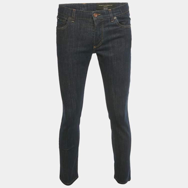 Pre Owned Dolce & Gabbana Blue Denim Slim Fit Jeans M/Waist 32"