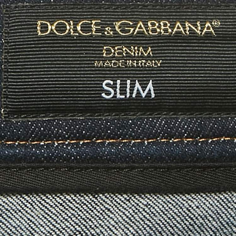 Pre Owned Dolce & Gabbana Blue Denim Slim Fit Jeans M/Waist 32"