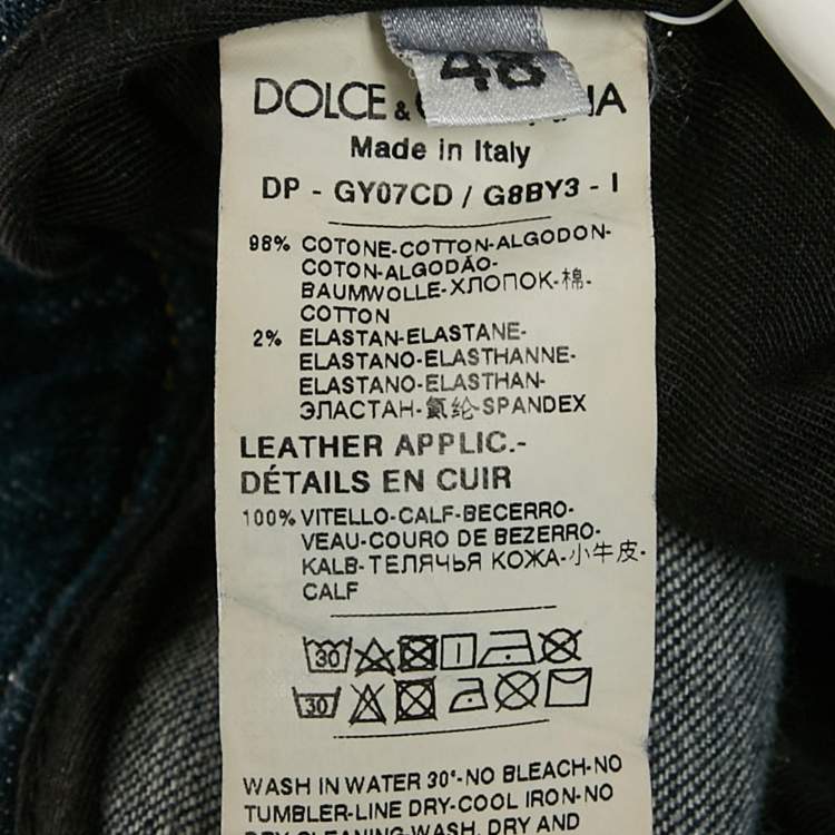 Pre Owned Dolce & Gabbana Blue Denim Slim Fit Jeans M/Waist 32"