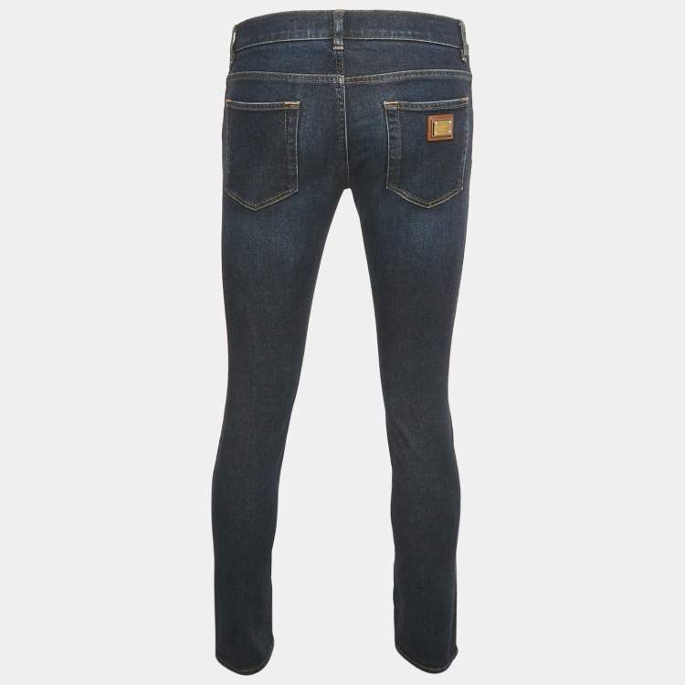 Pre Owned Dolce & Gabbana Blue Denim Skinny Fit Jeans M/Waist 33"