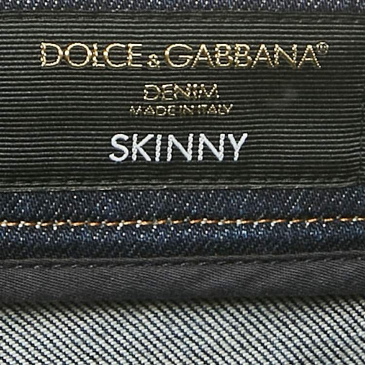 Pre Owned Dolce & Gabbana Blue Denim Skinny Fit Jeans M/Waist 33"