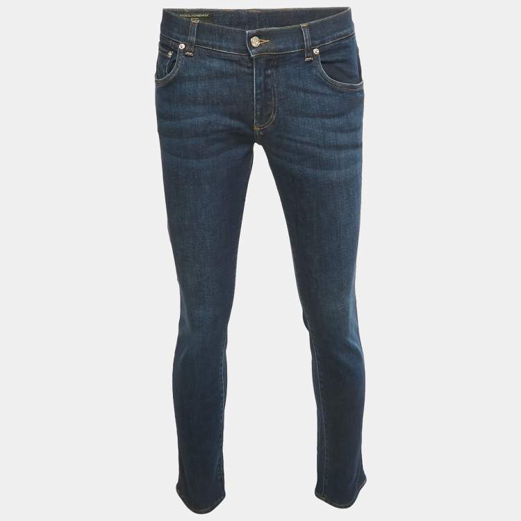 مملوكة مسبقًا Dolce & Gabbana Blue Denim Skinny Fit Jeans S/Waist 30"