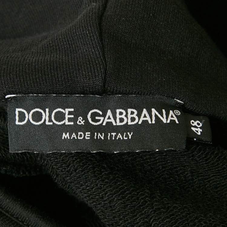 Pre Owned Dolce & Gabbana Black Color Drip Print Cotton Jogger Set M