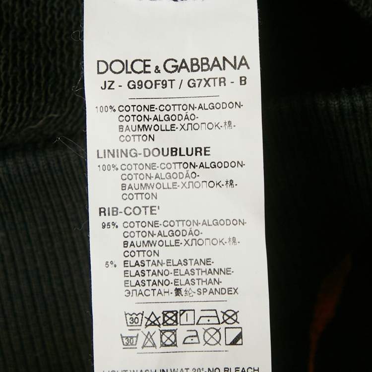 Pre Owned Dolce & Gabbana Black Color Drip Print Cotton Jogger Set M