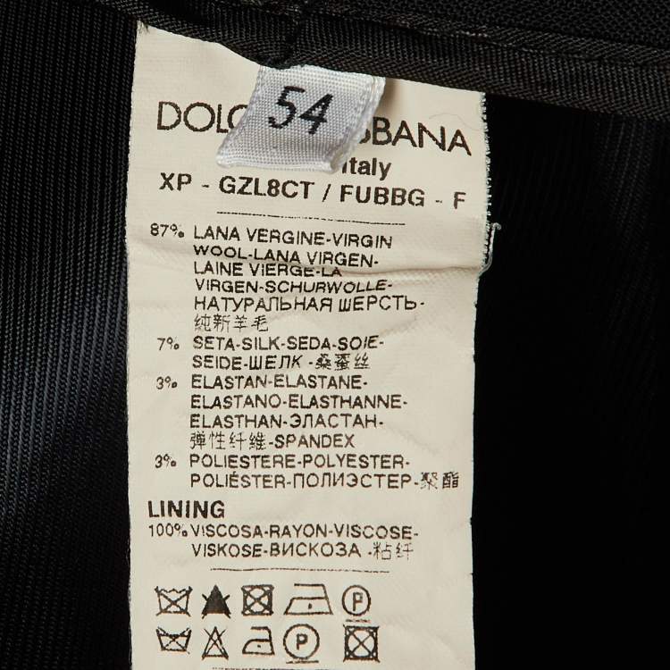 Pre Owned Dolce & Gabbana Black Wool & Silk Martini Suit XXL