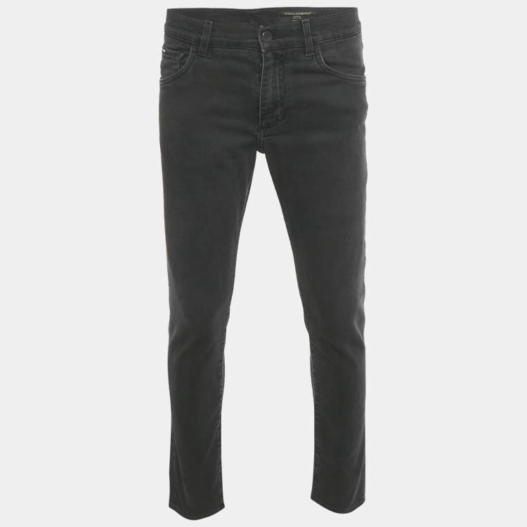 Pre Owned Dolce & Gabbana Black Denim Slim Fit Jeans M Waist 33"