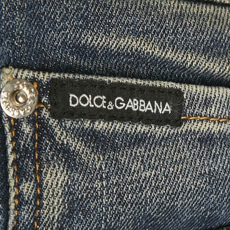 Pre Owned Dolce & Gabbana Blue Denim Slim Fit Jeans M/Waist 31"