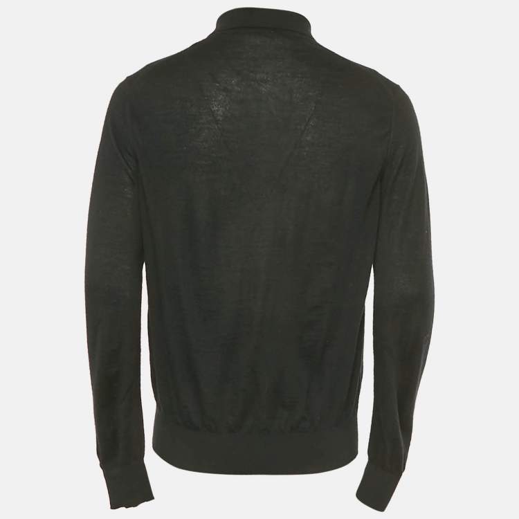 Pre Owned Dolce & Gabbana Black Cashmere Knit Long Sleeve T-Shirt L