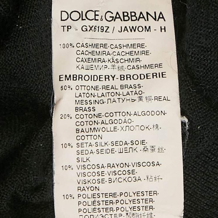 Pre Owned Dolce & Gabbana Black Cashmere Knit Long Sleeve T-Shirt L