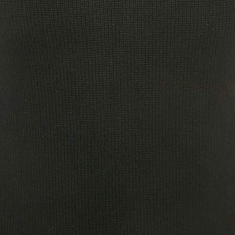 Pre Owned Dolce & Gabbana Black Rib Knit V-Neck Pullover M